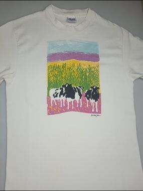 Vintage 80s Woody Jackson Art Cow Single Stitch Anvil T Shirt Ben And Jerry's M